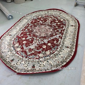 Турецкий Ковер Медальон дизайн 73 Красный Овальный