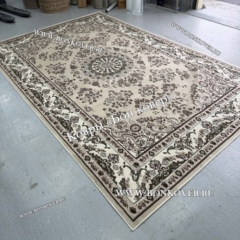 Ковер Лайт Карпет Медальон 30429 Бежево-Коричневый