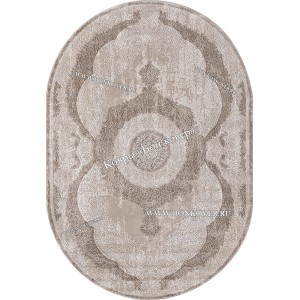 Классический ковер дизайн 84 Бежево-Коричневый овал